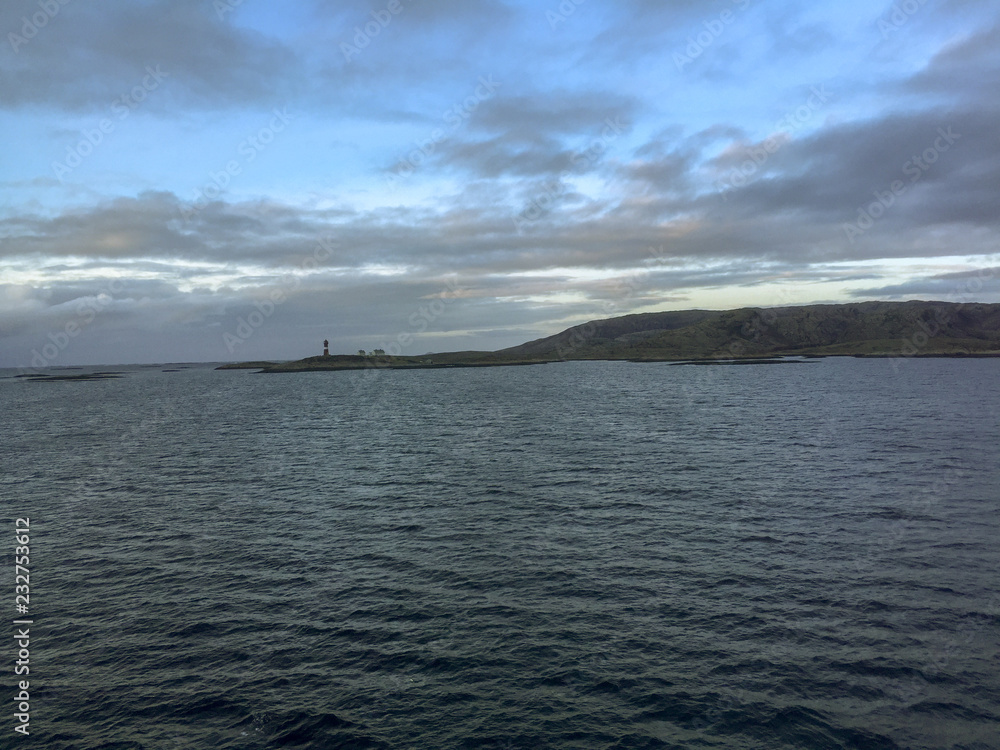 true and unchanged norwegian landscape view during winter with the real rough nordic enviornment