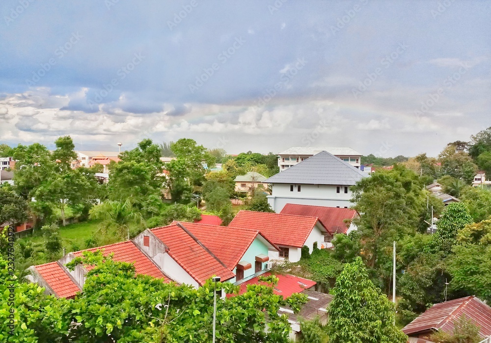 view of a village in Chiang mai Thailand