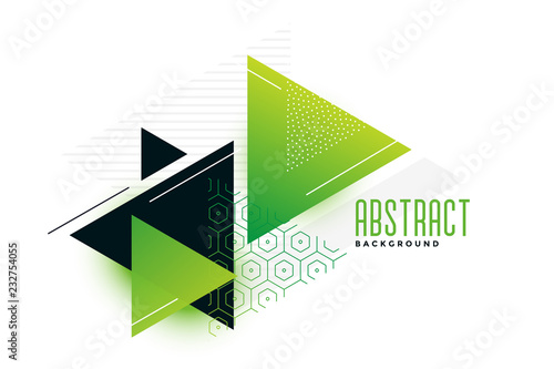 stylish green theme triangles memphis background