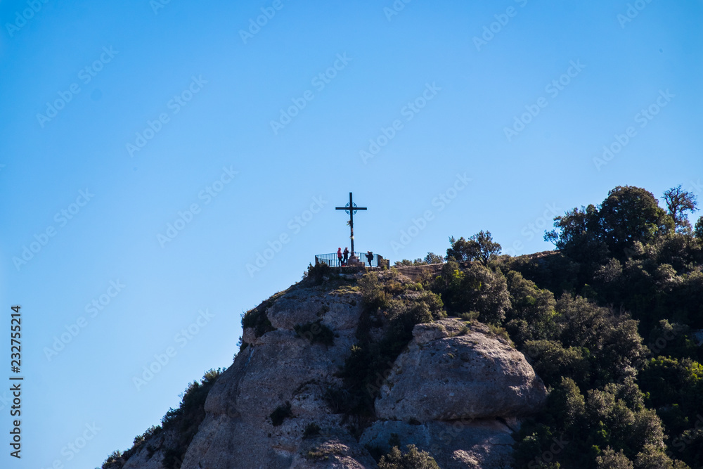 Fototapeta premium Montserrat monastery on mountain in Barcelona, Catalonia.