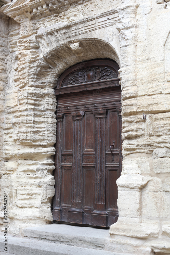 Wooden brown door