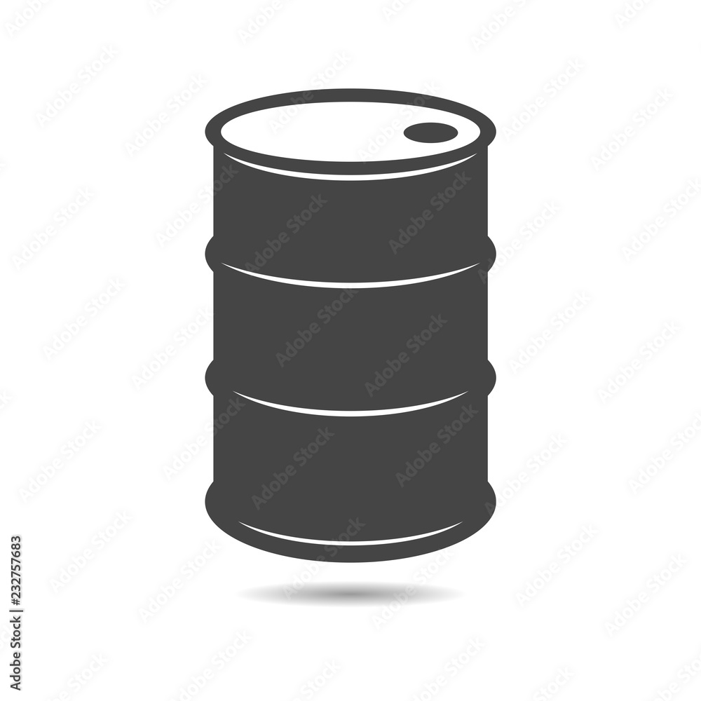 Black Oil drum container logo, barrel flat icon Black Oil drum container logo, barrel flat icon