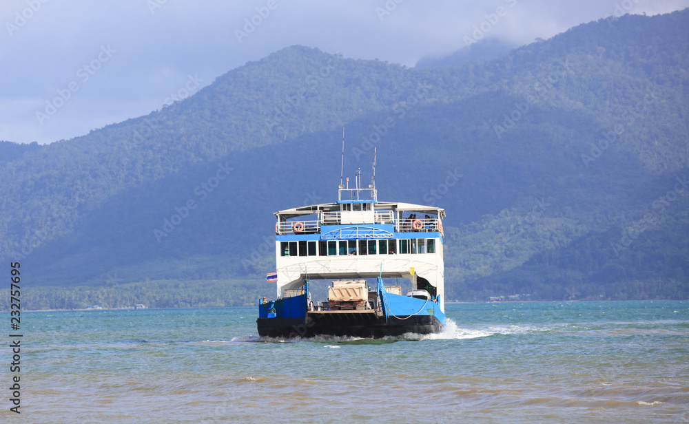 31 July 2018 , Trad Province, Thailand . Ferry boat to Koh Chang Island in Trat, Thailand 31 July 2018 , Trad Province, Thailand . Ferry boat to Koh Chang Island in Trat, Thailand