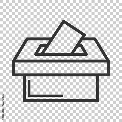 Election voter box icon in flat style. Ballot suggestion vector illustration on isolated background. Election vote business concept.