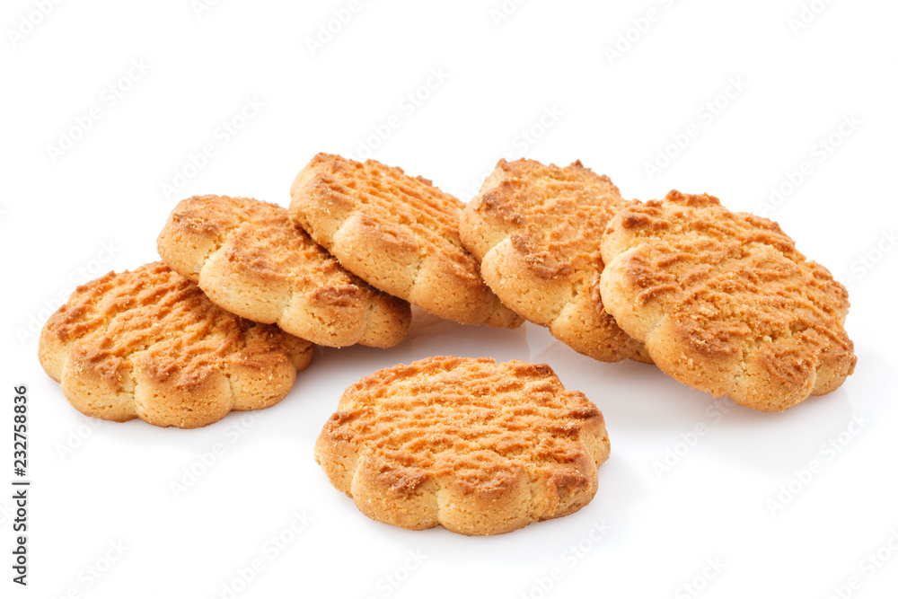 Corn Cookies Isolated on a White Background. Sweet cookies. Homemade dough