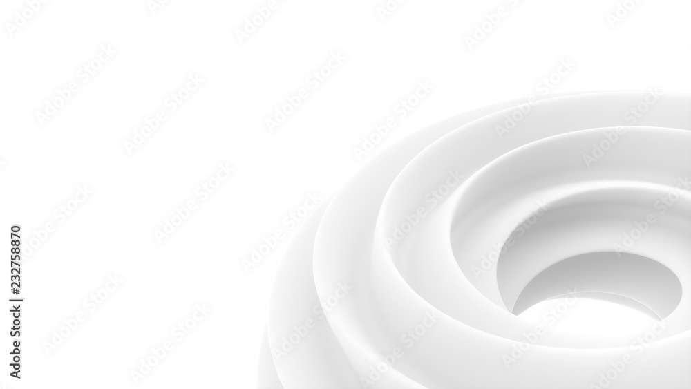 Obraz premium White swirl abstract surface on white background 3d illustration