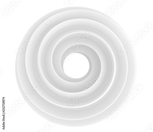 White swirl abstract surface on white background 3d illustration