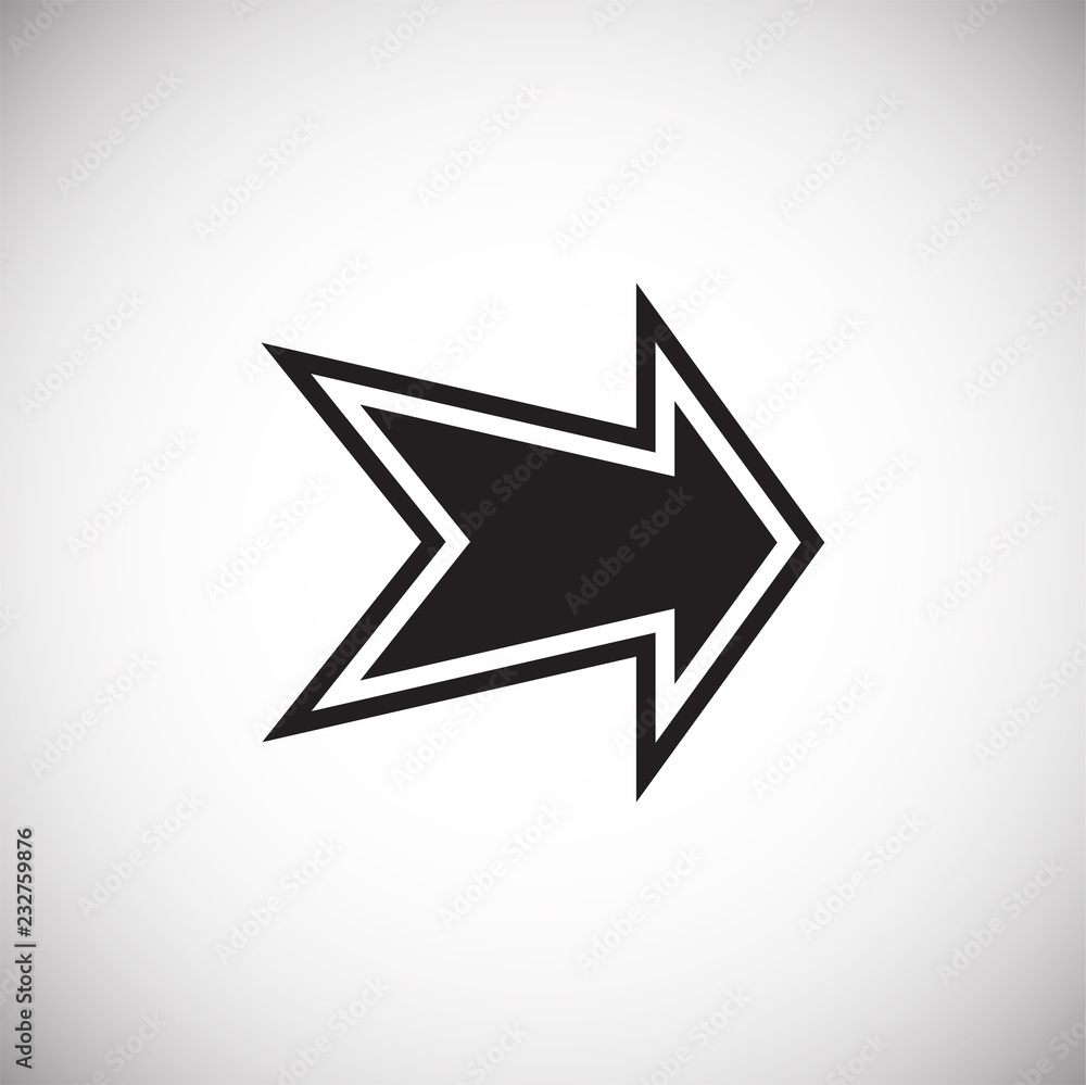 Arrow with outline on white background icon Arrow with outline on white background icon