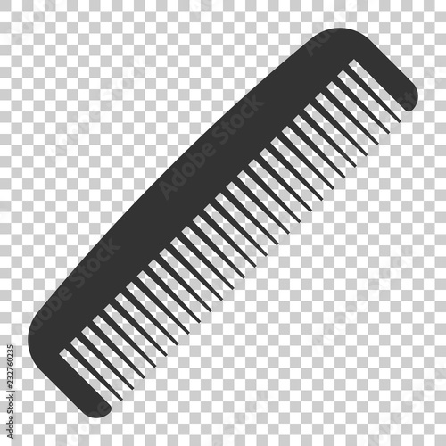 Hair brush icon in flat style. Comb accessory vector illustration on isolated background. Hairbrush business concept.