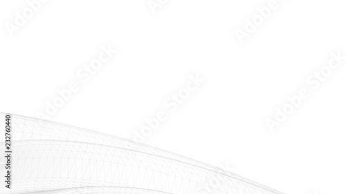 3d illustration of abstract polygonal structure wireframe.Technical background
