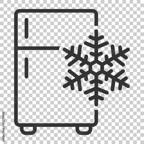Fridge refrigerator icon in flat style. Freezer container vector illustration on isolated background. Fridge business concept.
