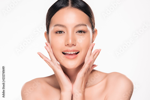 Beautiful Young asian Woman with Clean Fresh Skin