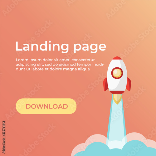 Landing page template. Website template for websites and apps. Landing page vector design UI photo