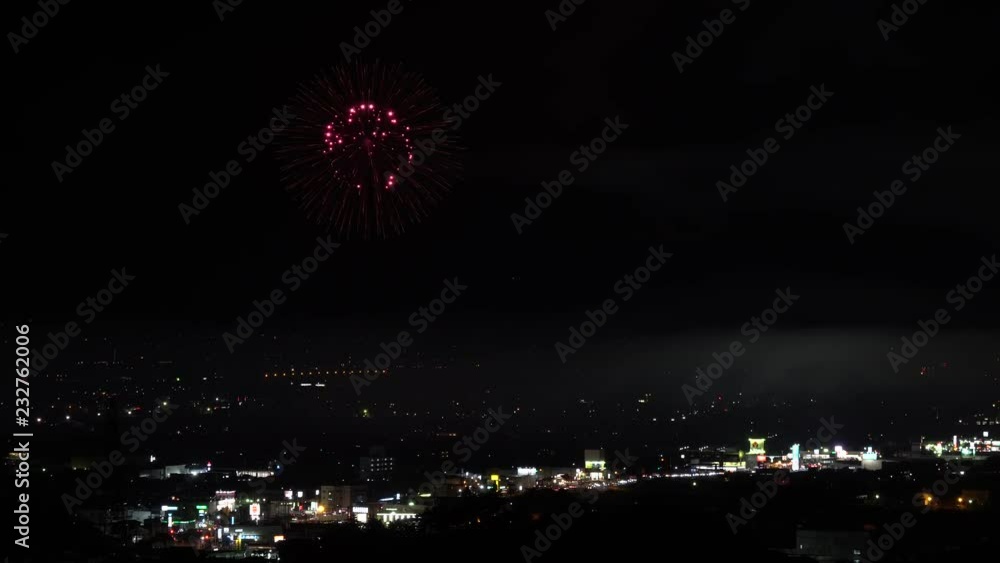 日本の伝統会津花火の打上げ花火