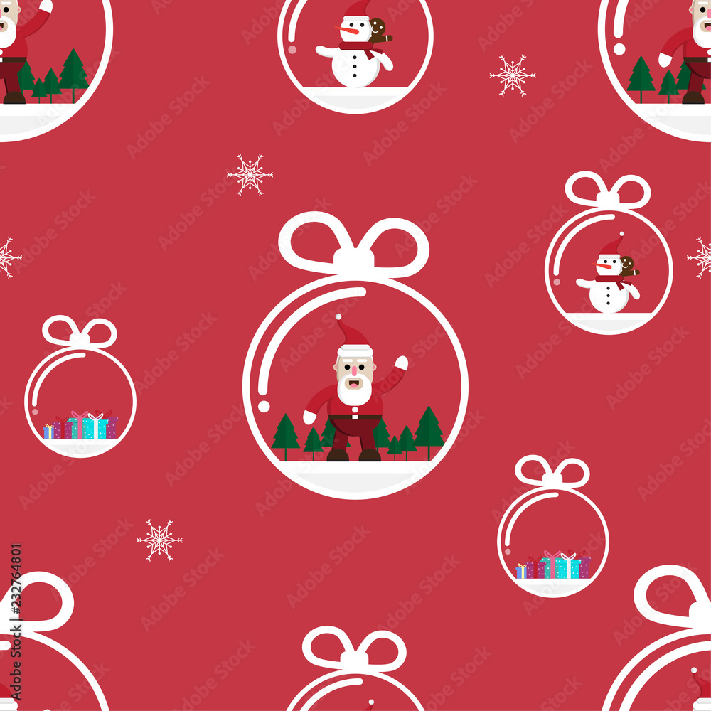 Fototapeta premium cartoon christmas holiday pattern seamless background