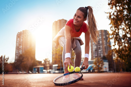 Young woman playing tennis © ivanko80