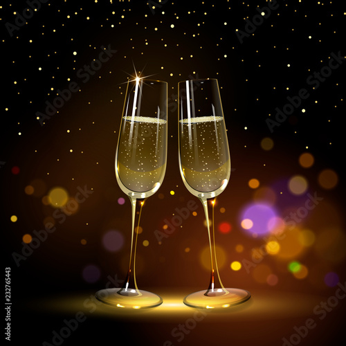 Congratulatory Background with Champagne Glasses