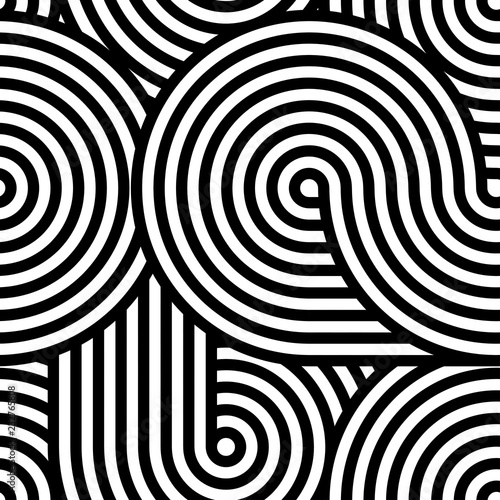 Seamless abstract pattern with twisted lines. Stripes