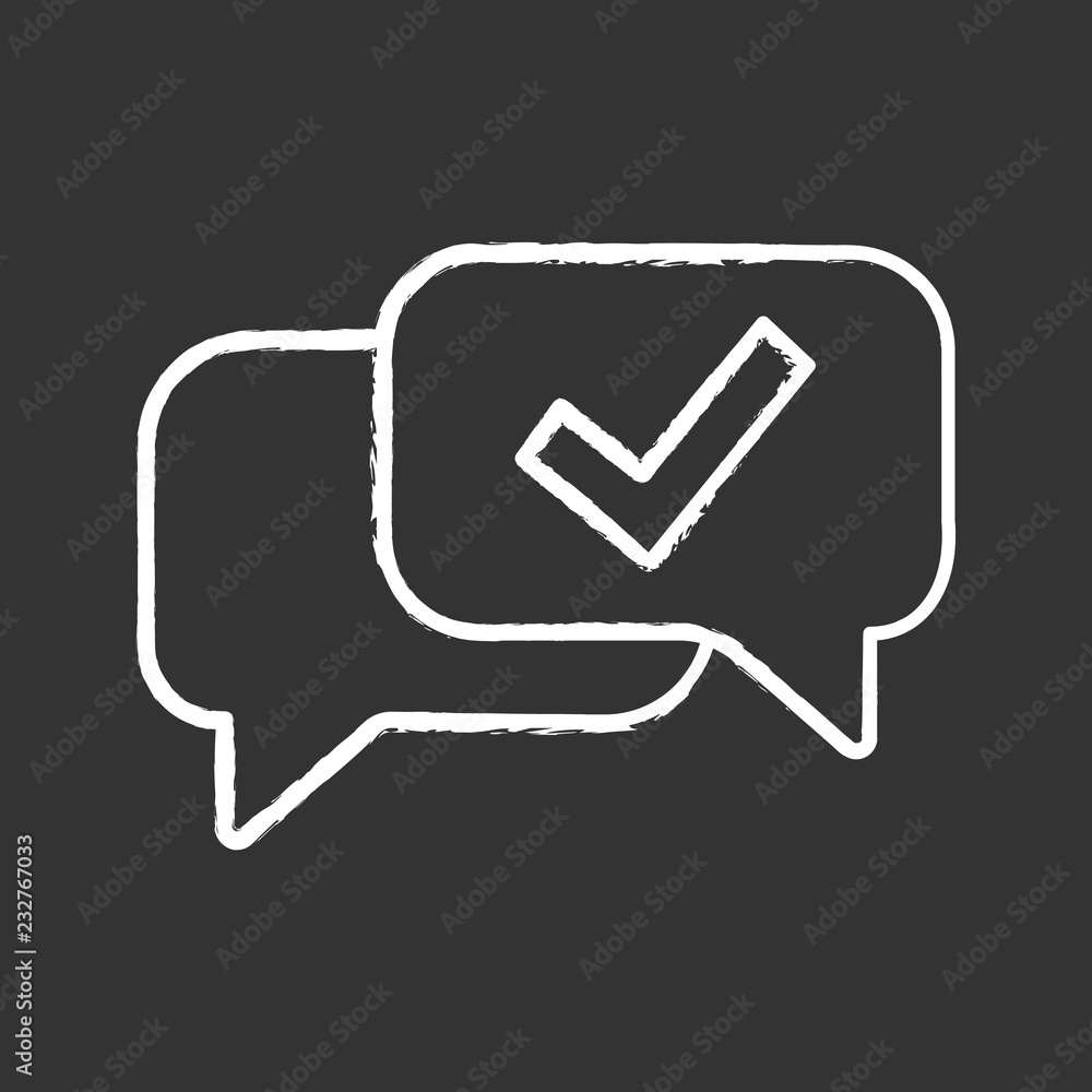Approved chat chalk icon Approved chat chalk icon