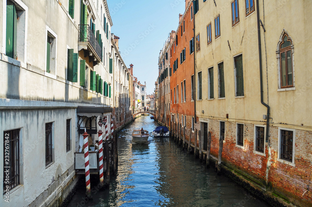 Narrow water streets of Venice