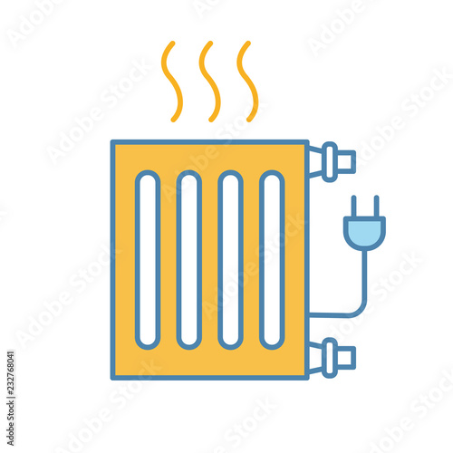 Electric radiator color icon
