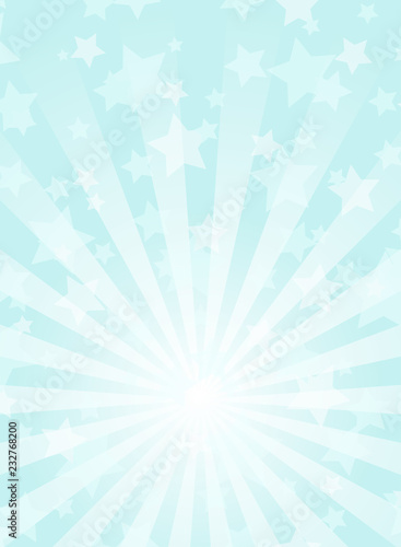 Sunlight vertical background. Powder blue color burst background with white highlight.