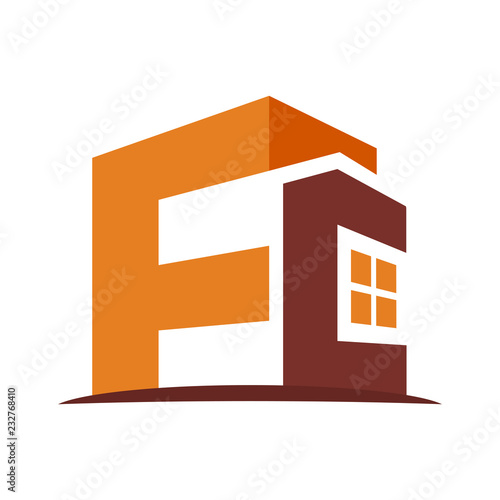 icon logo for the construction business, with combination of the initials F & C