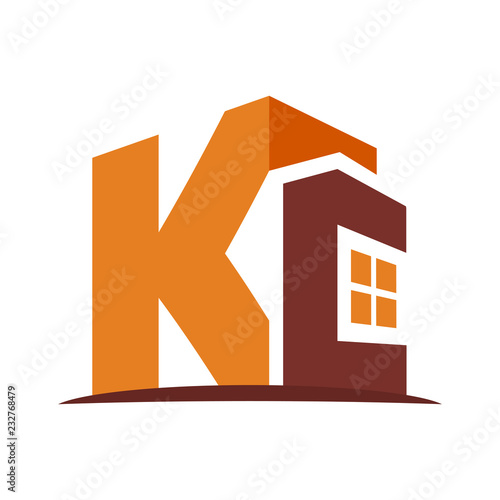icon logo for the construction business, with combination of the initials K & C