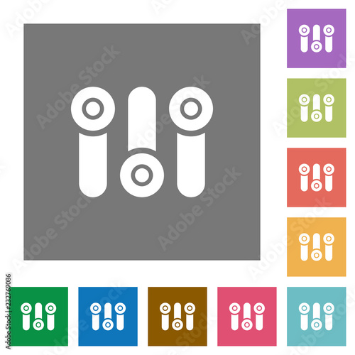 Control panel square flat icons