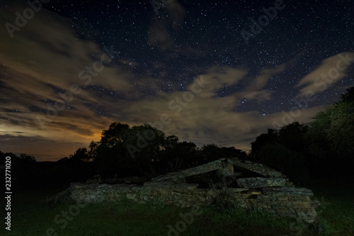 Night landscape with old structure near Montehermoso. Extremadura. Spain. photo