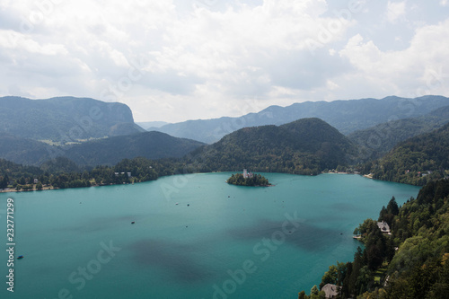 blue lake in the mountains