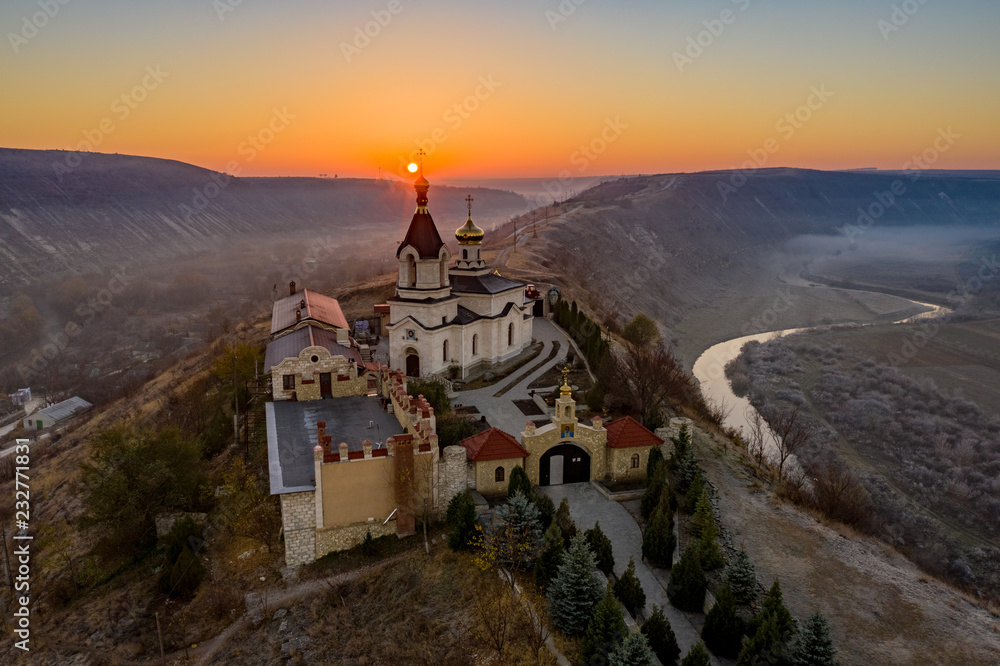 Sunrise at Old Orhei Monastery in Moldova Republic
