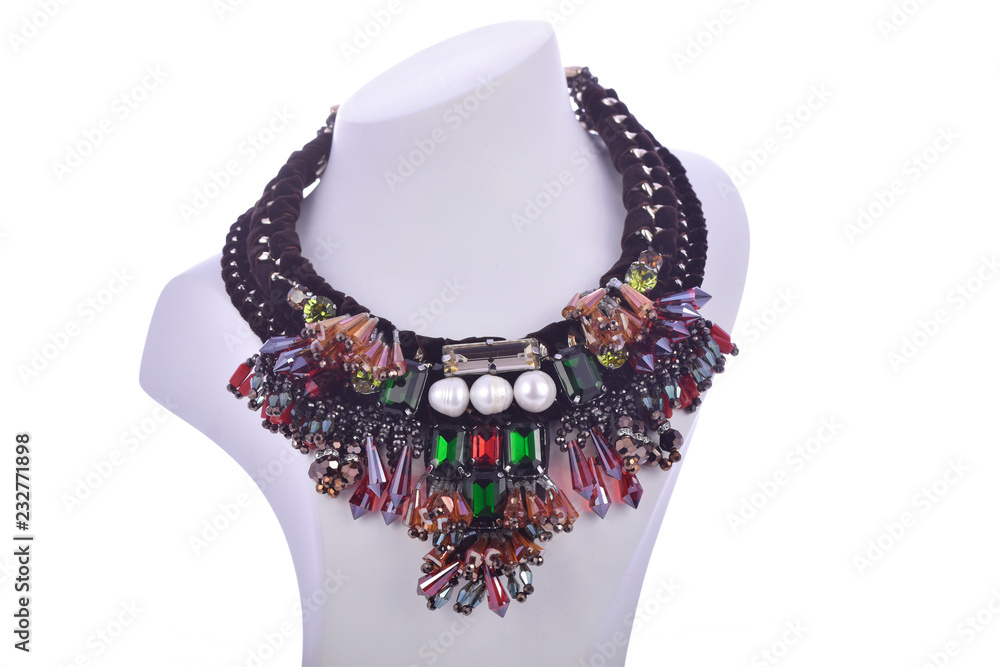 necklace on the display necklace on the display