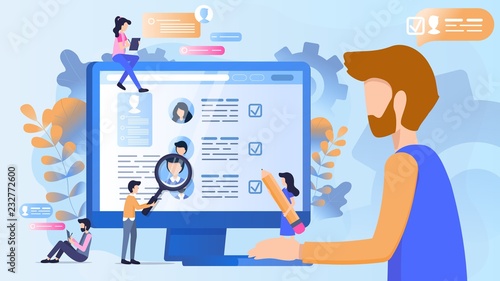 Concept of recruitment to work in the company
