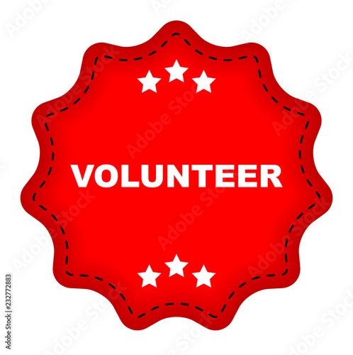 red vector banner volunteer