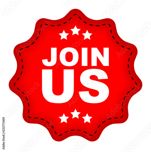 red vector banner join us