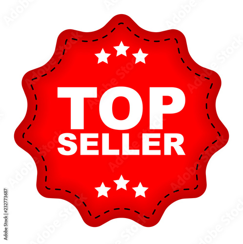 red vector banner top seller