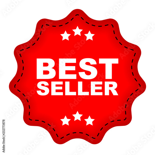 red vector banner best seller