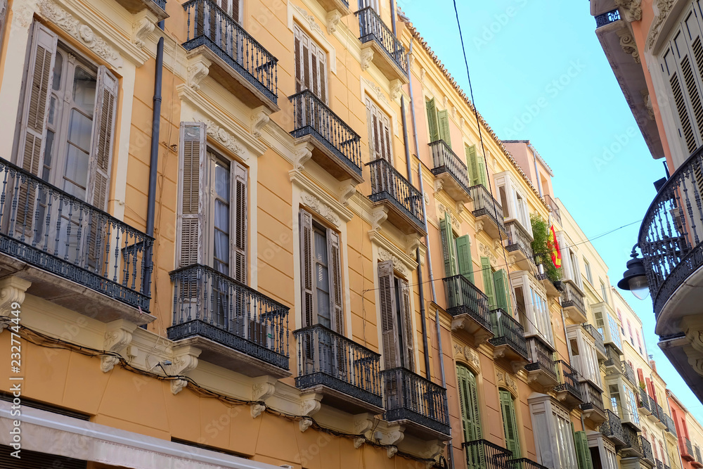 Historic building in center of Malaga, Spain
