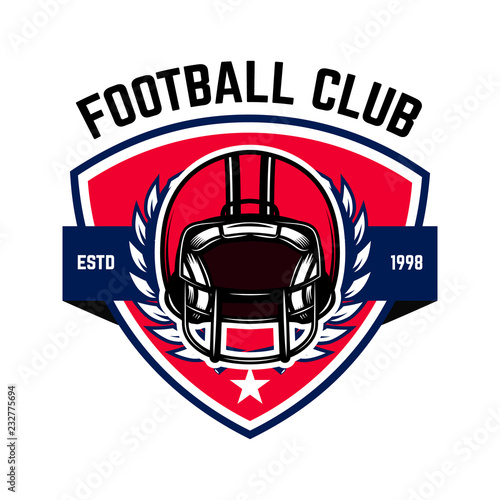 American football emblem template. Design element for label, badge, sign.