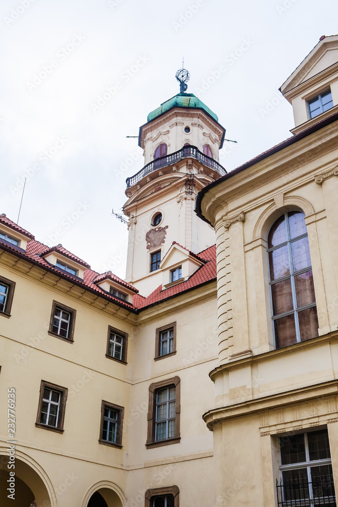 Astronomical tower, inner courtyard, Klementinum, Clementinum, Jesuit monastery complex, old town, Prague, Czech Republic