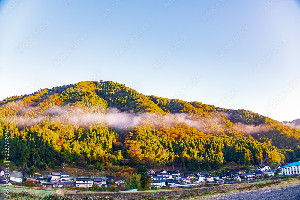 Obraz premium 兵庫県北但・濃霧警報の朝