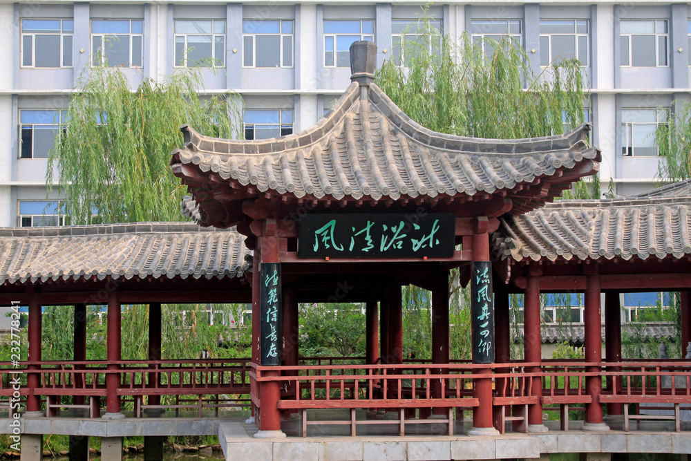 traditional Chinese architectural style landscape, China traditional Chinese architectural style landscape, China