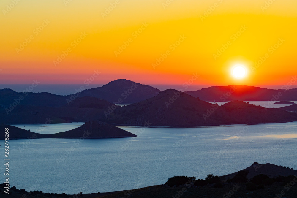 romantic islands at sunset