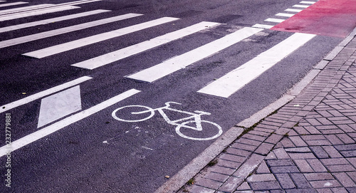 Obraz na płótnie Bicycle lane on the road