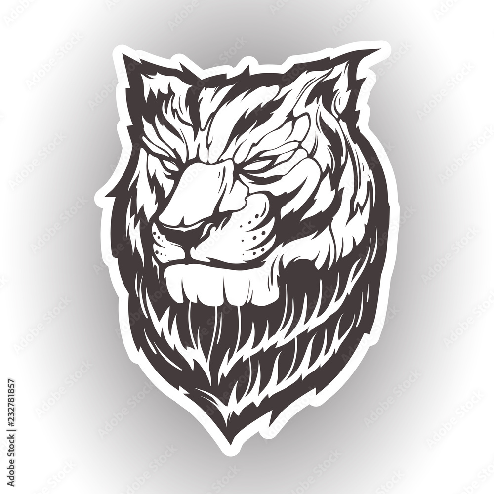 Fototapeta premium Illustration of the head of the tiger