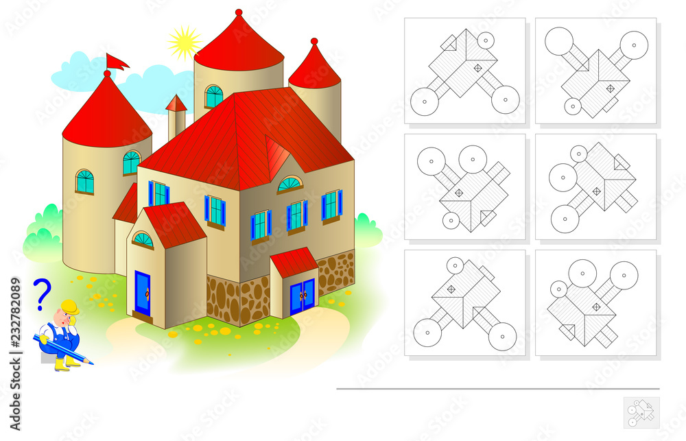 Logic Game Smartest Puzzle Help Worker Finish Building Houses Find Stock  Vector by ©Nataljacernecka 458172810
