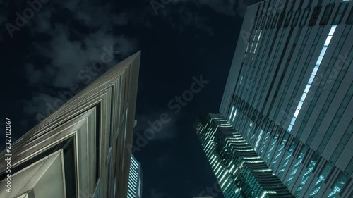 Timelapse shot of office buildings at night, Tokyo, Japan photo