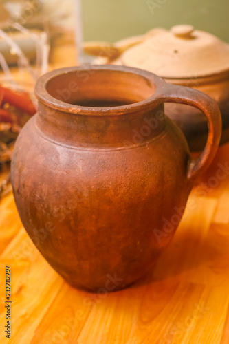 Pot for water made of clay. Traditional pot for water © Zoran