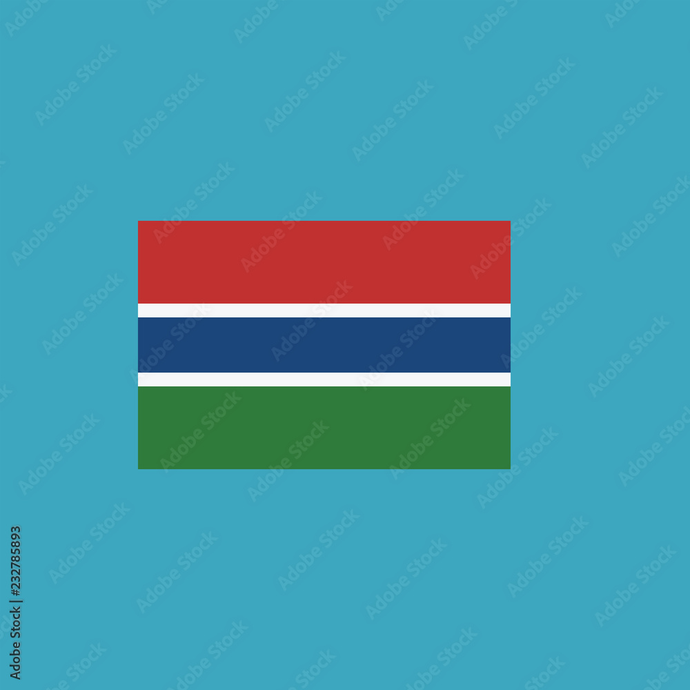 Gambia flag icon in flat design Gambia flag icon in flat design